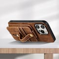 Miniatyrbillede 3 af 5: Style 02 Til iPhone 15 Pro Max Etui Vertikal Flip Korttaske TPU+PU Mobiltelefon Cover Multicolor Style B