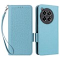 Miniatyrbild 1 av 5: För OnePlus Ace 3 5G/12R 5G Mobilskal Läder Litchi Textur Skydd med Handledsrem Multicolor Baby Blue