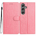 Pikkukuva 1 / 5: Samsung Galaxy S24+ Nahkainen Puhelinkotelo Lompakko Jalustalla ja Kätevällä Hihnalla - Vihreä Multicolor Pink
