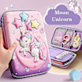 Miniatyrbild 2 av 5: 3d Eva Unicorn söt case Tecknad brevpapperslåda Flickor Färg Pennlåda Student Case Skolmaterial Ipad- case