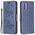 Miniatyrbillede 1 af 5: Til Nokia G42/G310 Sommerfugl Præget Telefon Cover Læder Stand Wallet Cover med Rem Multicolor Style D
