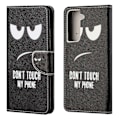 Miniatyrbillede 1 af 5: Mønstertryk Kryds Tekstur Læder Wallet Stand Case til Samsung Galaxy S21 FE Cover Multicolor Style C