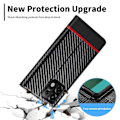 Miniatyrbillede 4 af 5: LC.IMEEKE Pung Etui til Xiaomi Redmi Note 13 4G, Carbon Fiber Tekstur Læder Flip Telefon Cover Multicolor Horizontal Stripe