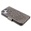 Miniatyrbild 5 av 5: Präglad Mandala Blomma PU Läder Telefonställ Skydd Plånboksfodral med Rem för iPhone 13 6.1 tum Multicolor Style C