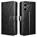 Miniatyrbillede 1 af 5: Læder Etui til Blackview Wave 8/Wave 8C/Oscal Flat 2 Crazy Horse Tekstur Telefonpung Cover Multicolor Black