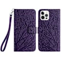 Miniatyrbillede 1 af 5: Til iPhone 13 Pro Cover Præget PU Læder Wallet Mobiltelefon Etui Multicolor Style D