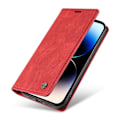 Miniatyrbillede 5 af 5: Til Iphone 15 Pro Max Hud-berørings PU Læder Shell Wallet Stand Telefon Cover Red