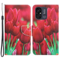 Miniatyrbillede 1 af 5: Til Xiaomi Redmi 12c 4g PU Læder Cover Mønster Print Pung Stand Flip Telefon Cover Tulip
