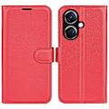 Miniatyrbild 1 av 5: Phone case för Oppo K11 5g plånbok Litchi Texture Shell anti-scratch Stativ Pu Läder Cover Red