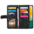 Miniatyrbillede 2 af 5: PU-læder telefoncover med lynlåspung og 9 kortpladser til Samsung Galaxy A16 5G/A16 4G Multicolor Style C