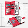 Miniatyrbillede 5 af 5: Style 006 til Xiaomi Redmi Note 14 5G Wallet Case PU Læder Telefon Cover Mandala Blomster Mønster - Grå Multicolor Red