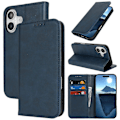 Miniatyrbillede 5 af 5: PU-læder kalveskinds tekstureret magnetisk lukning smartphone cover til iPhone 16 Plus Multicolor Style B