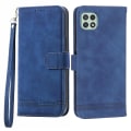 Miniatyrbild 1 av 5: Dierfeng Df-03 Stand Phone case För Samsung Galaxy A22 5g (eu-version), Linjer Imprinted Pu-läder cover Blue