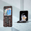 Pikkukuva 2 / 4: Samsung Galaxy Z Flip5 5G Mahjong -kuvioinen jalustakotelo aitoa lehmännahkaa + PC-puhelinkotelo Multicolor Style A