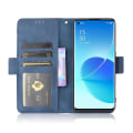 Miniatyrbilde 5 av 5: Lommebokdeksel i skinn med stativ og flere kortspor for Oppo Reno6 Pro 5G (mediatek) Blue