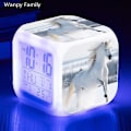 Miniatyrbild 1 av 5: Running Horse Väckarklocka 7 Färg Glödande Led Digital Väckarklocka Barnleksaker Multifunktion Lysande Färgbyte Klockor Reloj Yellow