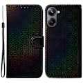 Miniatyrbillede 1 af 5: PU læder folio etui med blændende blomstermønster og stativ til Realme 10 Pro 5G Multicolor Style A