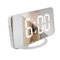 Miniatyrbillede 1 af 5: 1 Sæt Vækkeur LED Spejl Display USB Opladning ABS Bordur Hængeur til Soveværelse 1