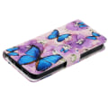 Pikkukuva 4 / 5: Kuvioitu nahkalompakko puhelinkotelo iPhone 15:lle, pudotuksenkestävä puhelinjalustakansi Purple Flower Butterfly