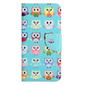 Pikkukuva 5 / 5: Xiaomi Redmi Note 13 4G Lompakkokotelo PU-nahkaa Kuvioitu Puhelinkotelo Ristikkäinen Tekstuuri Multicolor Owls