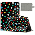 Miniatyrbillede 1 af 5: 8-tommer Auto Vågn/Sov Kort Holder PU Læder Støtteben Etui Prikker Mønster Tablet Beskyttelsescover Multicolor Style C