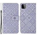Miniatyrbillede 1 af 5: Præget Blomsterpung Læder Beskyttelsesetui Magnetisk Lås Flip Cover til Samsung Galaxy A22 5G
