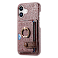 Pikkukuva 2 / 5: Y2 iPhone 16 -puhelinkuori, jossa sormipidike, jalusta, korttipaikka ja nahkainen takakansi- Multicolor Date Apricot