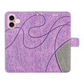 Miniatyrbillede 5 af 5: KT Læder Serie-1 Til iPhone 16 Etui Farvesplejsning Tegnebog PU Læder Telefon Cover Multicolor Style E