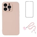 Pikkukuva 1 / 5: WANLONFENG RB1 -sarja iPhone 14 Pro -puhelimelle, ohut suojakuori, pehmeä TPU-puhelinkotelo näytönsuojakalvolla ja kaulanauhalla Multicolor Style F