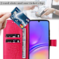 Miniatyrbillede 5 af 5: KT Imprinting Flower Series-3 til Samsung Galaxy A06 Etui Katte Træ Mønster Flip Læder Telefon Cover Multicolor Style F