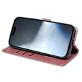 Miniatyrbillede 3 af 5: Kalveskinds tekstur læder etui med stativ i bogstil til iPhone 16 Plus Multicolor Style E