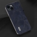 Miniatyrbild 3 av 5: Phone case För Iphone 15, Kohud Texture Pu Läderbelagd PC + Tpu Anti-dropp cover Blue