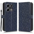 För Infinix Note 30 Vip 5g case Dot Imprinted Stand Pu- cover Dark Blue