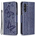 Miniatyrbilde 1 av 5: Imprint Butterfly Lommebok Lær Stativ Deksel for Samsung Galaxy S21 FE 5G Multicolor Style C