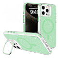 Pikkukuva 1 / 4: iPhone 16 Pro -kotelo, yhteensopiva MagSafe-linssin jalustan ja glitter PC -puhelinkuoren kanssa Multicolor Matcha Green