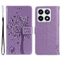 Miniatyrbild 1 av 5: KT Imprinting Flower Series-3 Fodral för Xiaomi 14T Pro Katt Träd Mönster Flip Läder Telefonskydd Multicolor Style C
