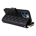 Miniatyrbillede 5 af 5: Til iPhone 12 Pro Max Wallet Case Rhombus Grid Læder Telefon Cover med Korte/Lange Stropper Multicolor Style A