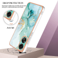 Miniatyrbilde 2 av 5: For Oppo A78 4g Elektroplettert Marmor Telefondeksel Imd Tpu Anti-ripe Beskyttelse Green 003