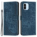 Miniatyrbild 1 av 5: För Xiaomi Redmi A1 4g / A2 4g Skin-touch läder phone case linjer med tryckt stativ Cover Sapphire