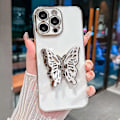 Pikkukuva 1 / 5: iPhone 16 Pro -kotelo perhosjalustalla, TPU-galvanointi puhelinkuori - Musta Multicolor White