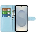Miniatyrbild 2 av 5: För Samsung Galaxy S25 Edge Fodral Litchi Textur Stötsäkert Läder Plånboks Telefonfodral Multicolor Blue