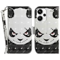 Miniatyrbillede 1 af 5: Til Xiaomi Redmi Note 13 Pro+ 5G Etui 3D Mønster Læder Wallet Telefon Cover Håndtaske Multicolor Angry Panda