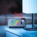 Miniatyrbild 4 av 5: Projektion Väckarklocka Led Digital klocka Projektion på takvägg Temperatur Datumvisning Sängklocka för sovrum Vit