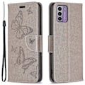 Miniatyrbillede 1 af 5: Til Nokia G42/G310 Sommerfugl Præget Telefon Cover Læder Stand Wallet Cover med Rem Multicolor Style C