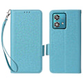 Miniatyrbillede 1 af 5: Til Motorola Edge 40 Neo 5G Etui Litchi Tekstur Tegnebog Læder Telefon Cover med Rem Multicolor Style F