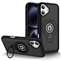 Miniatyrbild 1 av 5: Skal för iPhone 16 Plus TPU+PC Magnetisk Bilhållare Telefonskal med Ringstativ Multicolor Black