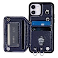 Miniatyrbillede 2 af 5: Style 008 Stødsikkert etui til iPhone 11 RFID-blokerende PU+TPU telefoncover med stropper Multicolor Style B