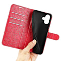 Miniatyrbillede 4 af 5: Læder telefoncover med pung og litchi-tekstur til iPhone 16 Multicolor Style C