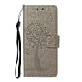 Miniatyrbillede 2 af 5: Ugle Træ Præget Tegnebog Stand Læder Telefon Cover til iPhone 13 6.1 tommer