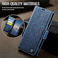 Miniatyrbillede 3 af 5: For iPhone 13 6.1 tommer Case AUTSPACE A11 RFID-blokerende Retro Læder Mobiltelefon Wallet Cover- Multicolor Blue